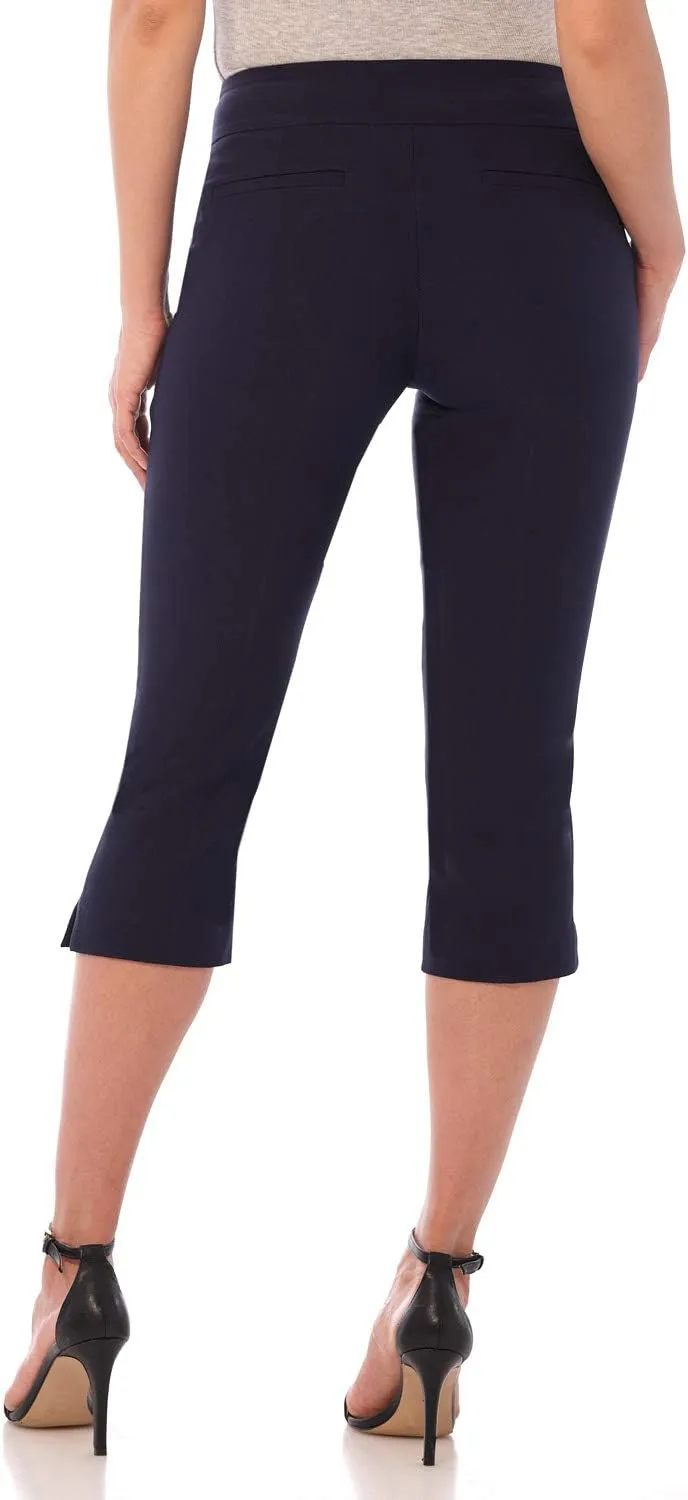Rekucci Women's Straight Leg Comfort Capri w/Tummy Control and Secret Pocket