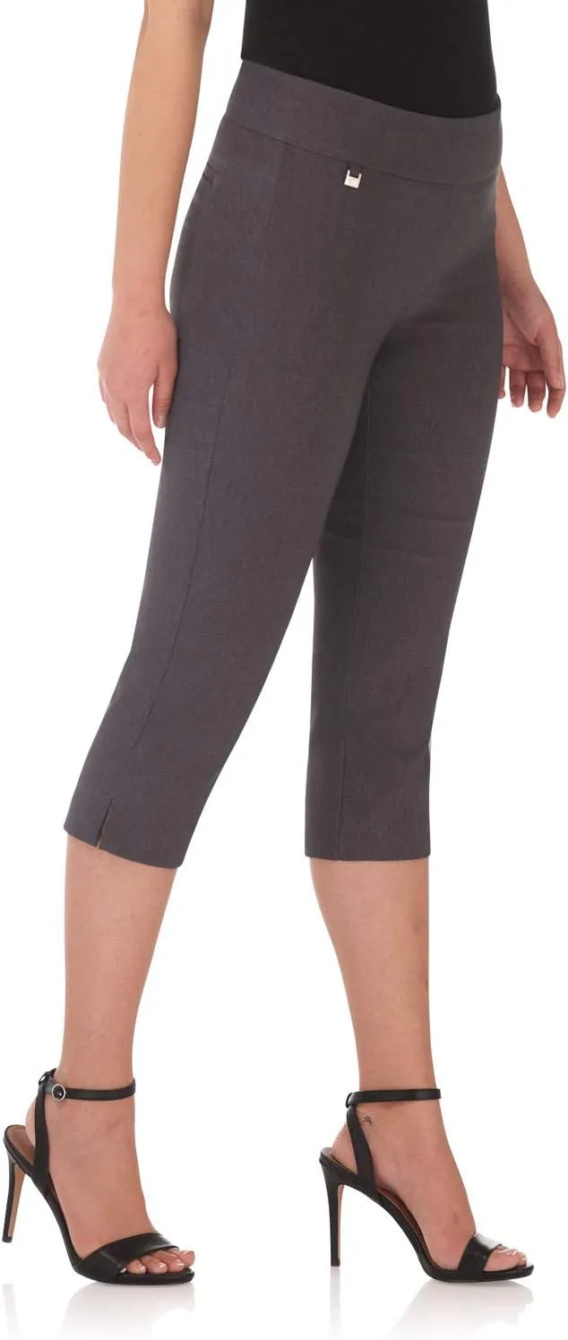 Rekucci Women's Straight Leg Comfort Capri w/Tummy Control and Secret Pocket
