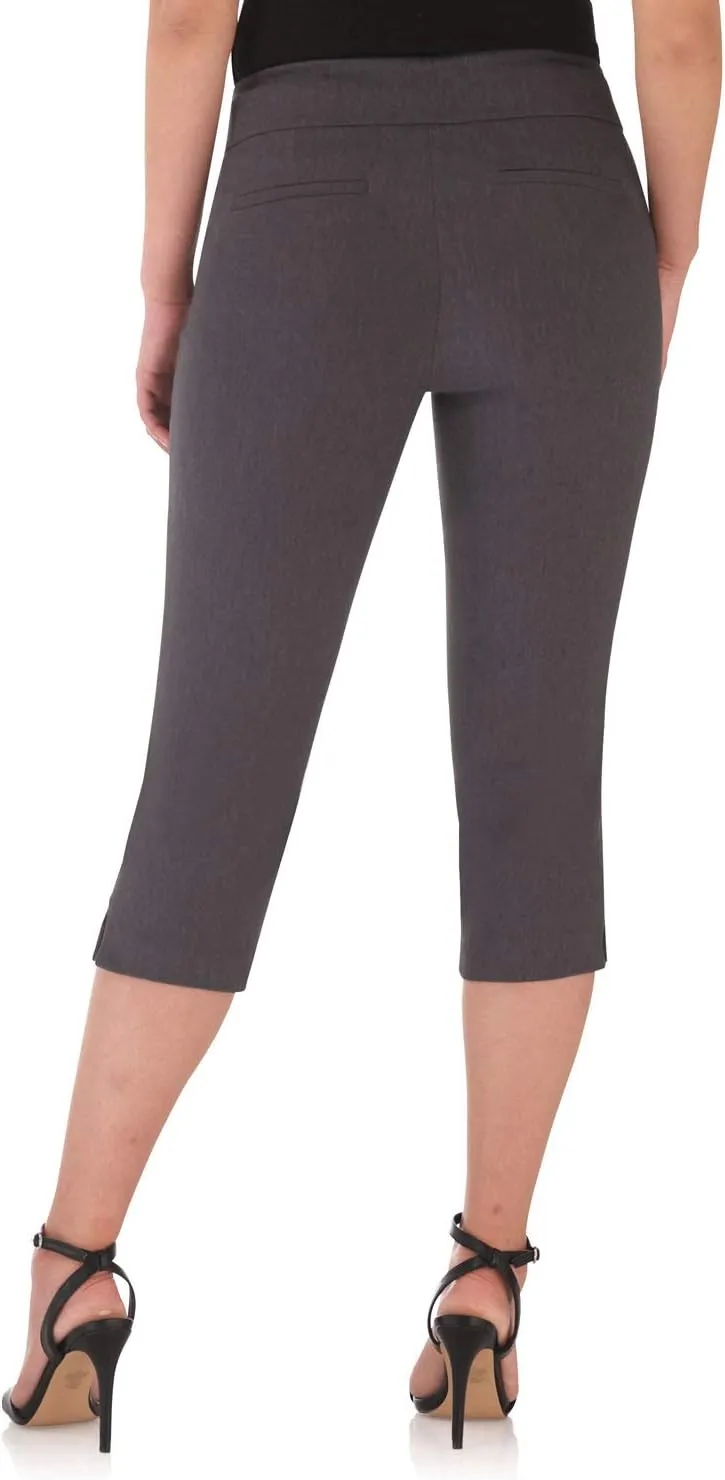 Rekucci Women's Straight Leg Comfort Capri w/Tummy Control and Secret Pocket