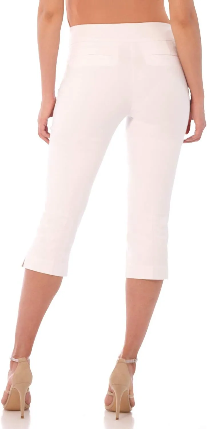 Rekucci Women's Straight Leg Comfort Capri w/Tummy Control and Secret Pocket