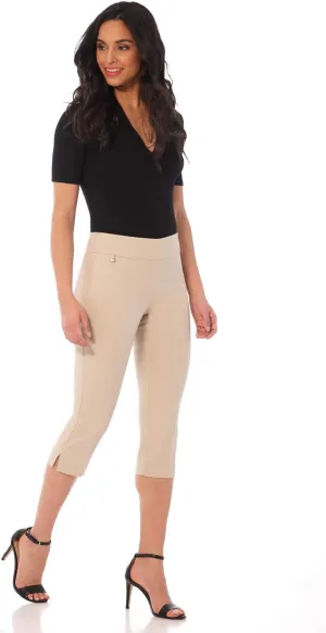 Rekucci Women's Straight Leg Comfort Capri w/Tummy Control and Secret Pocket