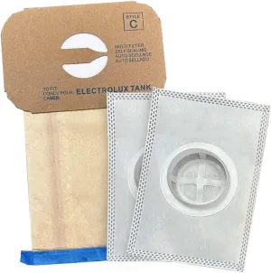 Replacement Style C HEPA Bags Anti-Allergen Micro Filtration for Electrolux Type C Canister Vacuums, 26 Bags with 2 After-Filters