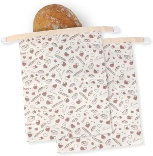 Reusable Beeswax Bread Bags - 2 Packs Cotton bags for Homemade Sourdough Bread, Reusable Sourdough Storage