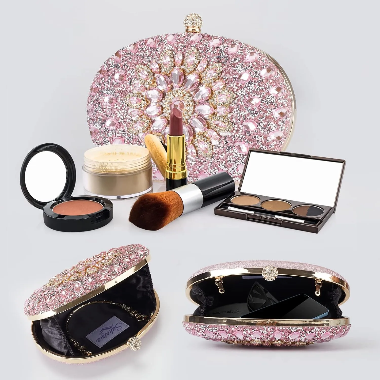 Rhinestone Evening Clutch Purses for Women Evening Weddings,Party Purses Crystal Diamond Glitter Sparkly Handbag