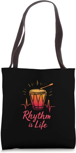 Rhythm Is Life Drum Tote Bag