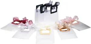 Ribbon & Luxe 12-Pack Boutique/Gift Bags with Square Stitched Handles Perfect For Your Boutique, Wedding, Baby or Bridal Shower and All Other Special Occasions (Assorted, Small 12-Count)
