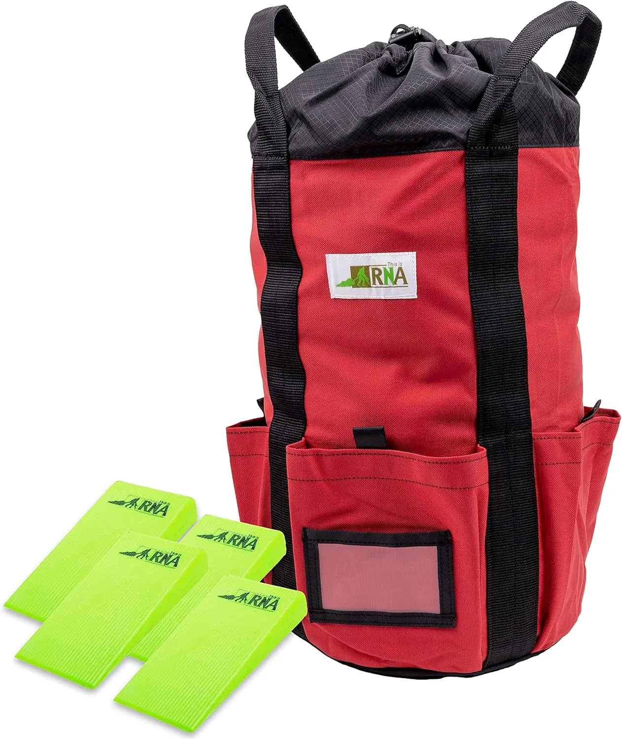 Rock-N-Rescue Arbor Rope Storage Bag 200 ft bundle w/Hi-Vis Felling Wedge Combo Pack