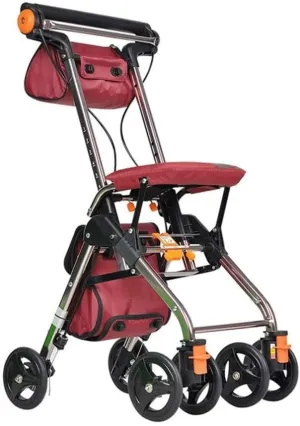 Rollator Walker with 4 Wheels, Foldable and Portable, Adjustable Seat, Dual Brake System, Lightweight Aluminum, Mobility Aid for Seniors