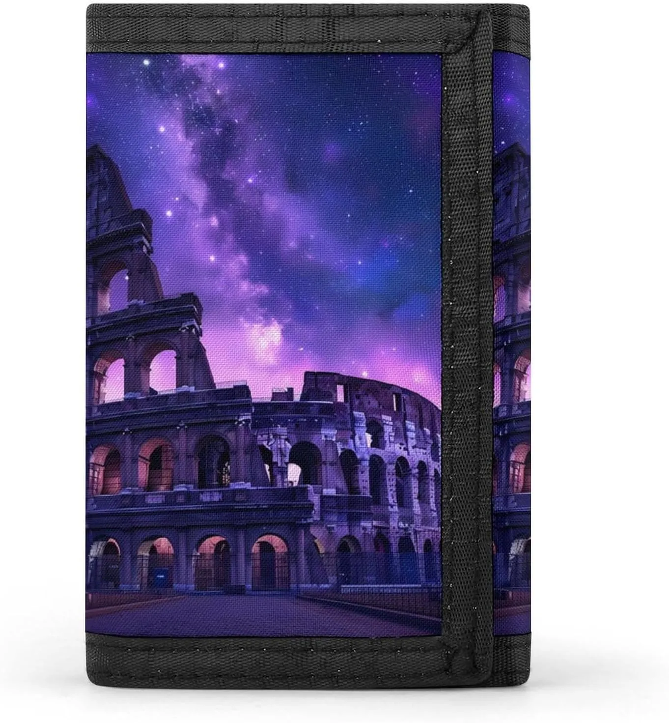 Rome Italy Famous Ancient Landmark Trifold Wallet Portable Slim Purse Card Holder with Zip Pocket for Men Women