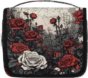Rose Hanging Travel Toiletry Bag for Kids, Women Cosmetic Organizer Makeup Bag Pouch Men Shaving Dopp Kit Shower Bag With Sturdy Hook