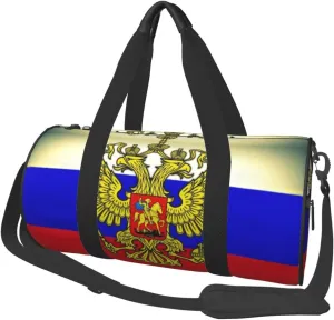 Round Duffle Bag Russian Flag Unisex Travel Bag Duffle Bag
