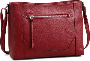 S-ZONE Medium Women Genuine Leather Crossbody Bags Cowhide Shoulder Handbag Ladies Purse