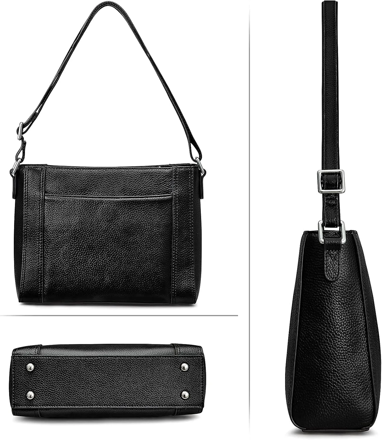 S-ZONE Medium Women Genuine Leather Crossbody Bags Cowhide Shoulder Handbag Ladies Purse