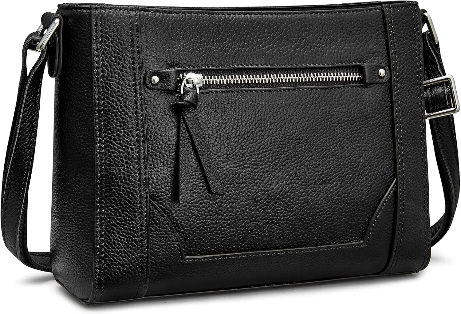S-ZONE Medium Women Genuine Leather Crossbody Bags Cowhide Shoulder Handbag Ladies Purse