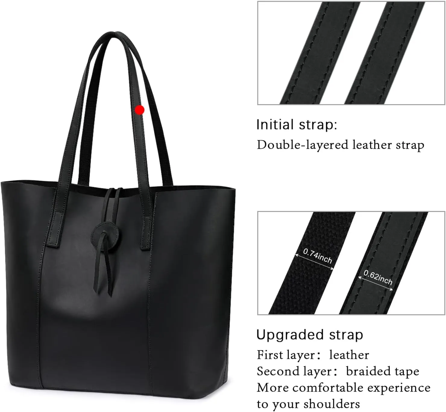 S-ZONE Vintage Genuine Leather Tote Bag for Women Large Shoulder Purse Handbag