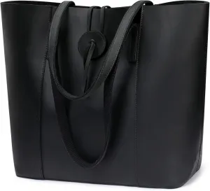 S-ZONE Vintage Genuine Leather Tote Bag for Women Large Shoulder Purse Handbag