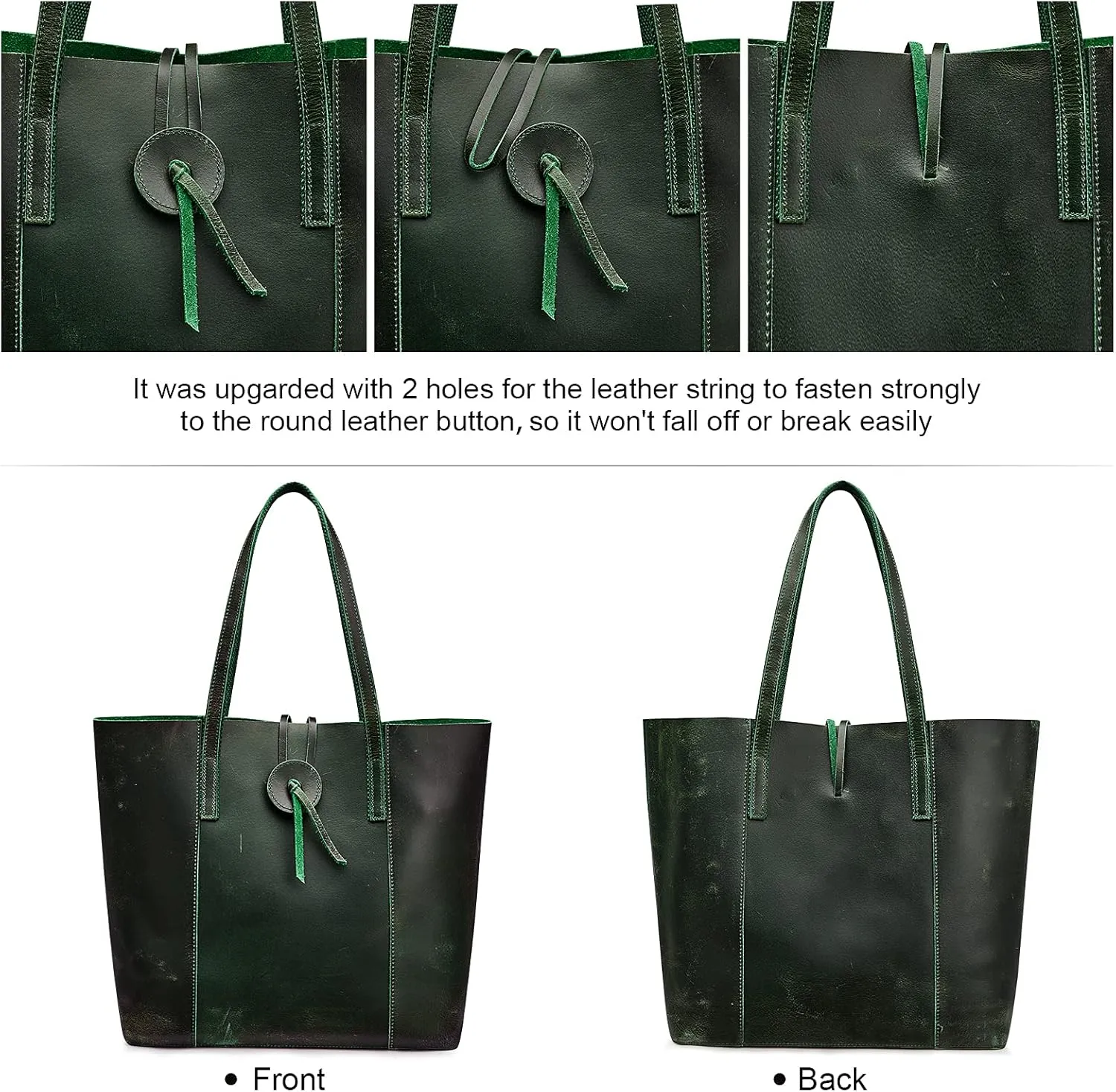 S-ZONE Vintage Genuine Leather Tote Bag for Women Large Shoulder Purse Handbag