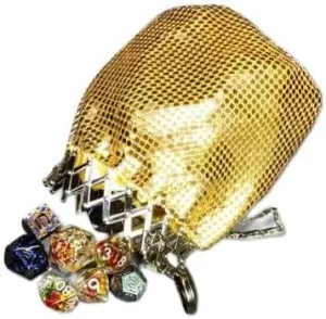 Sages Gala Purse Vintage-Style Gate-Top Scaled Beggar Purse for Dice, Jewelry, Cosmetics, Bag, Pouch (Gold)