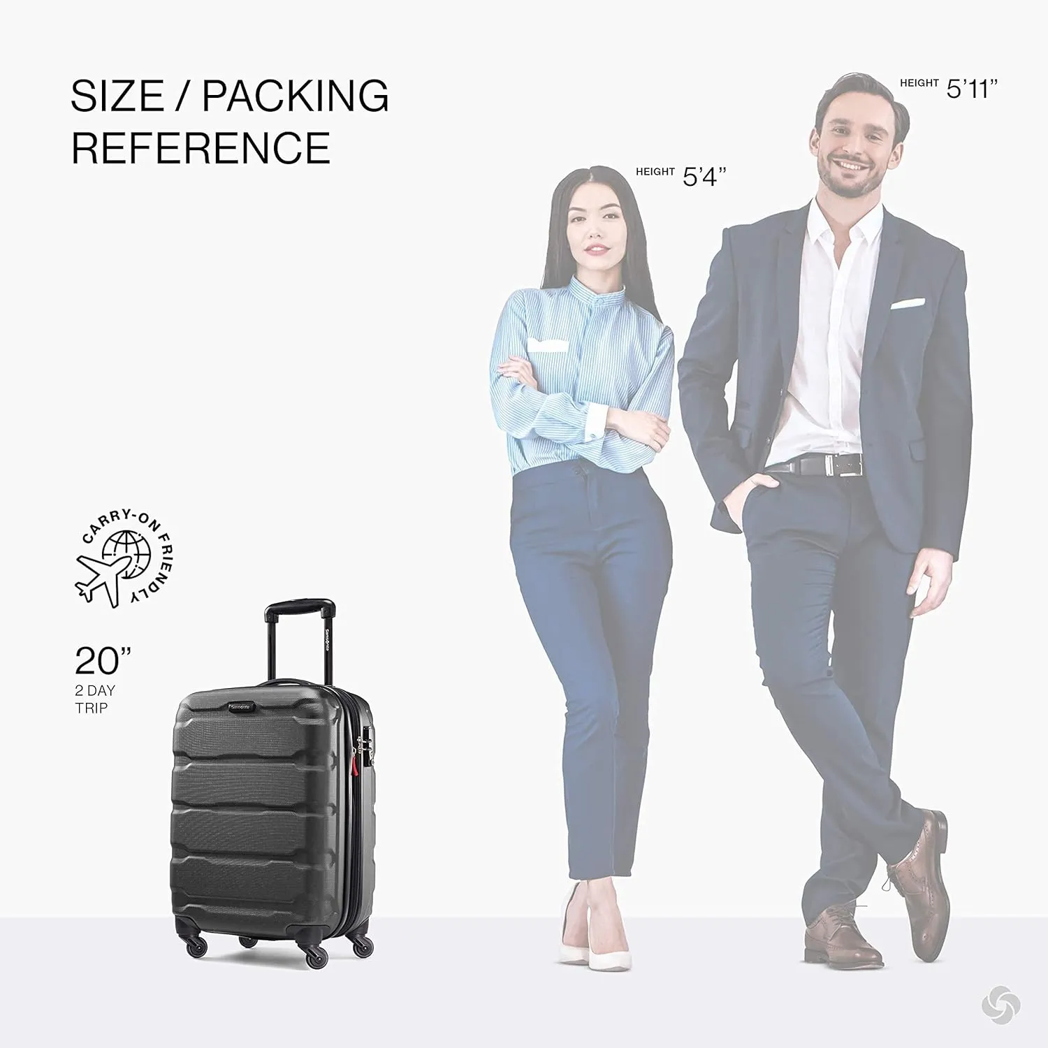 Samsonite Omni PC Hardside Expandable Luggage with Spinner Wheels, Black, 3-Piece Set (20/24/28)