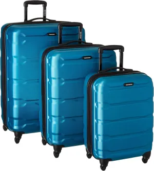 Samsonite Omni PC Hardside Expandable Luggage with Spinner Wheels, Caribbean Blue, 3-Piece Set (20/24/28)