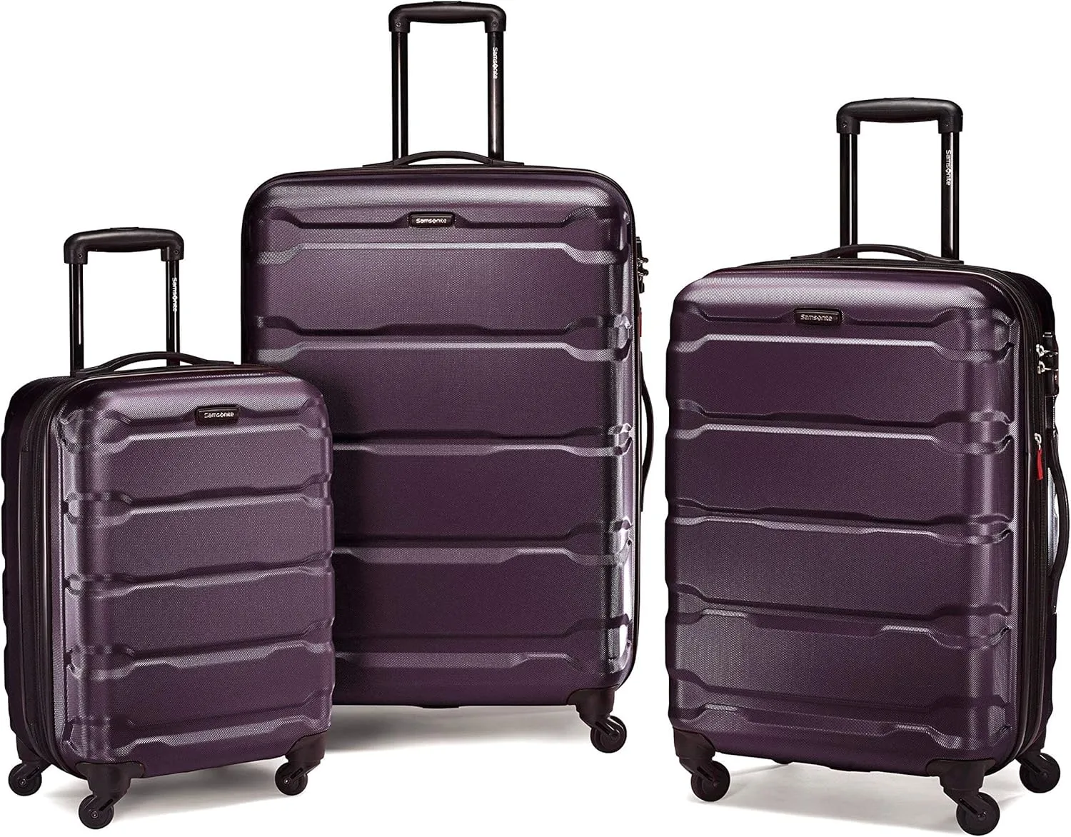 Samsonite Omni PC Hardside Expandable Luggage with Spinner Wheels, Purple, 3-Piece Set (20/24/28)