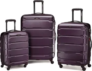 Samsonite Omni PC Hardside Expandable Luggage with Spinner Wheels, Purple, 3-Piece Set (20/24/28)