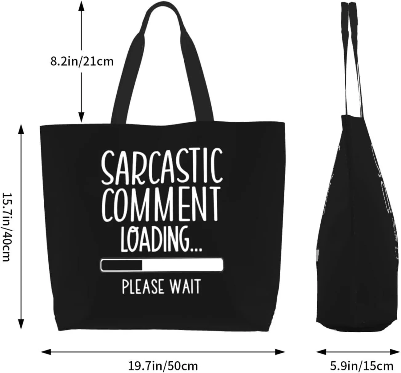 Sarcastic Comment Loading Women'S Lightweight Canvas Handbag Reusable Shopping Bag