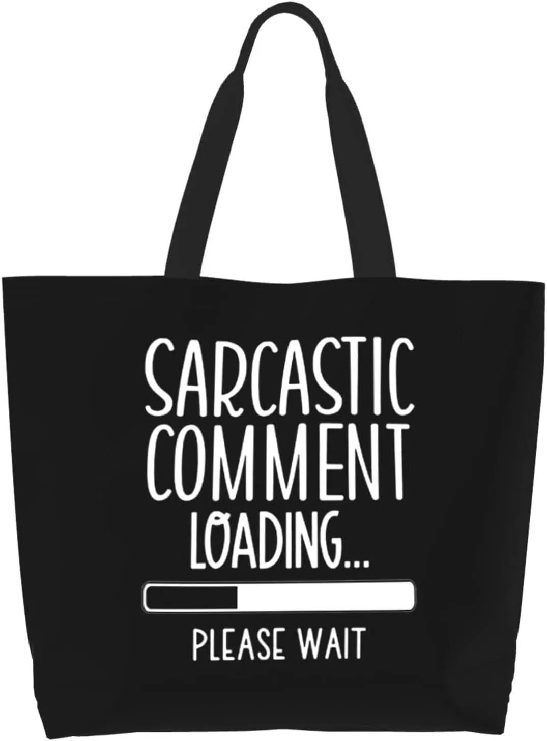 Sarcastic Comment Loading Women'S Lightweight Canvas Handbag Reusable Shopping Bag