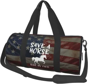 Save A Horse Ride My Face Duffel Bag Gym Bag Travel Sports Tote Large Foldable Beach Swim Yoga3