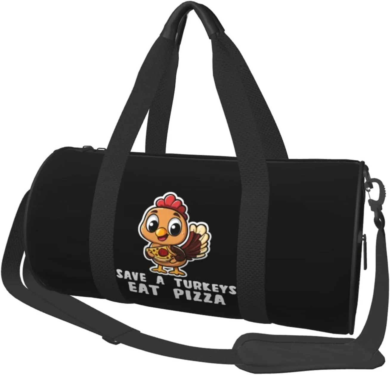 Save A Turkey Eat Pizza Thanksgiving Turkey Duffel Bag Gym Bag Travel Sports Tote Large Foldable Beach Swim Yoga7