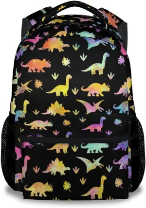 School Backpack for Boys - 17 Inch Large Capacity Aesthetic Kid Backpack - Black Durable Dinosaur Bookbag for School, Travel and Camp