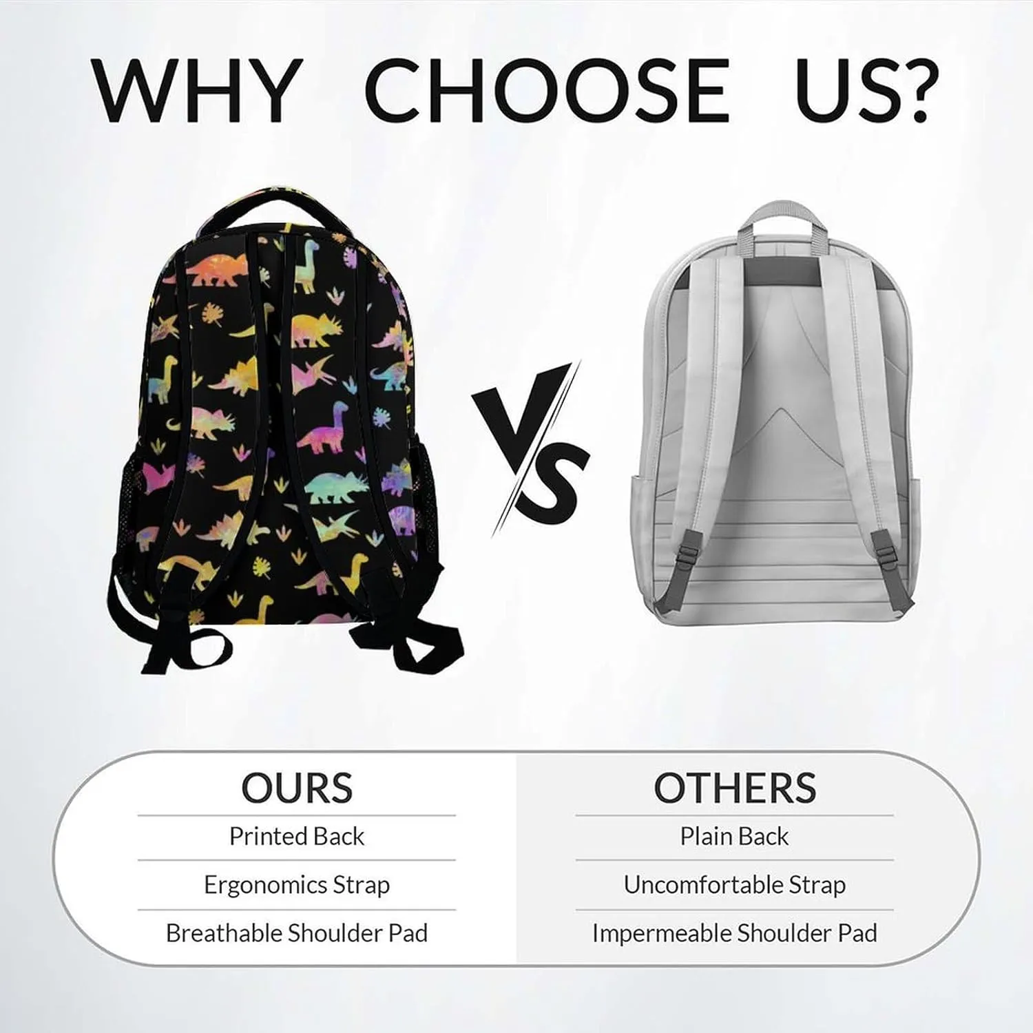 School Backpack for Boys - 17 Inch Large Capacity Aesthetic Kid Backpack - Black Durable Dinosaur Bookbag for School, Travel and Camp