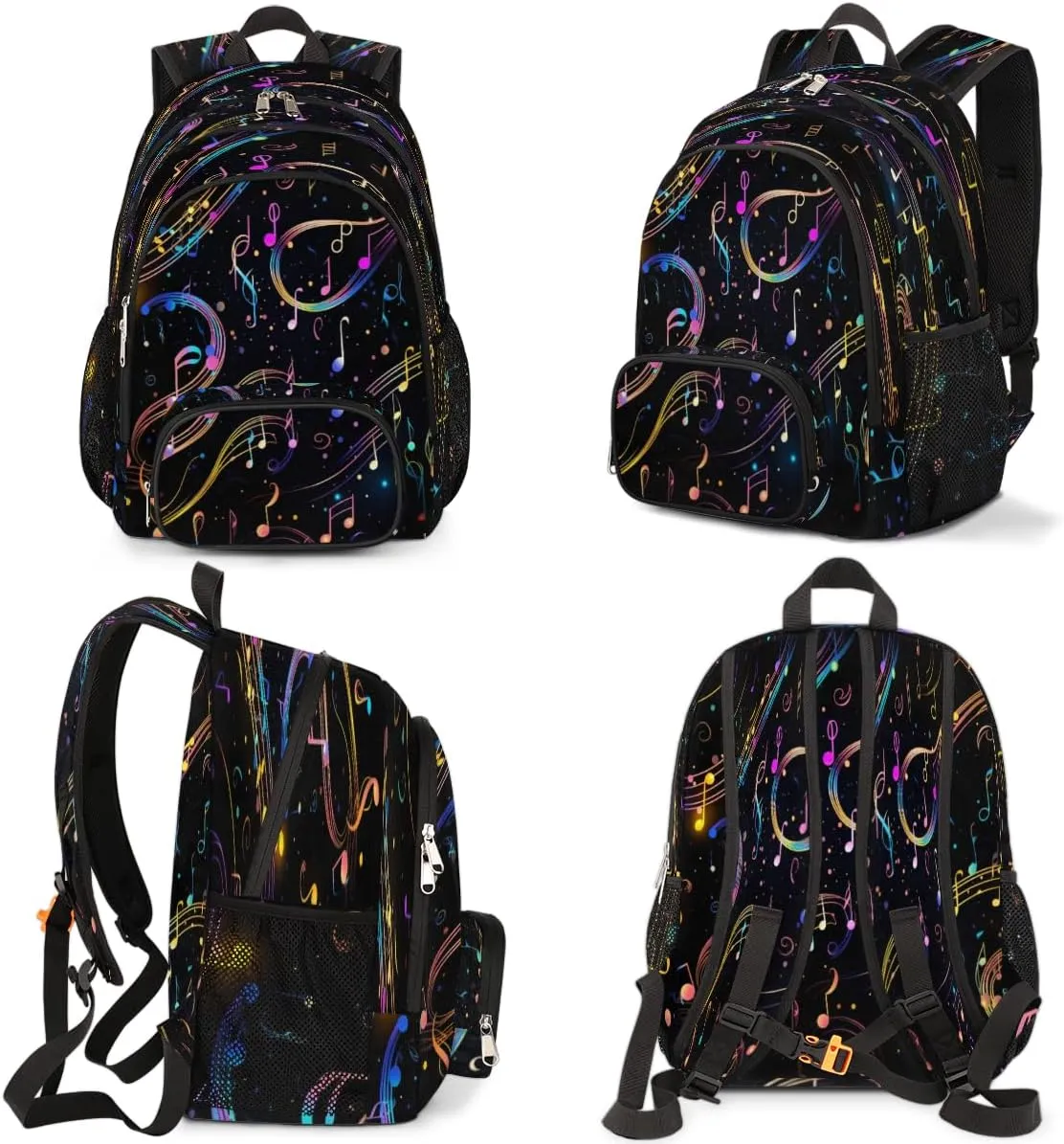 School Backpack for Boys Girls, Colorful Music Note Elementary School Bags Musical Notes Lightweight Bookbag Laptop Backpack Casual Daypack Rucksack for Kids Teens