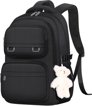 School Backpack for Kids Girls Cute Travel Backapck for College Women Men Casual Laptop Bookbag for Teen Student(Black)