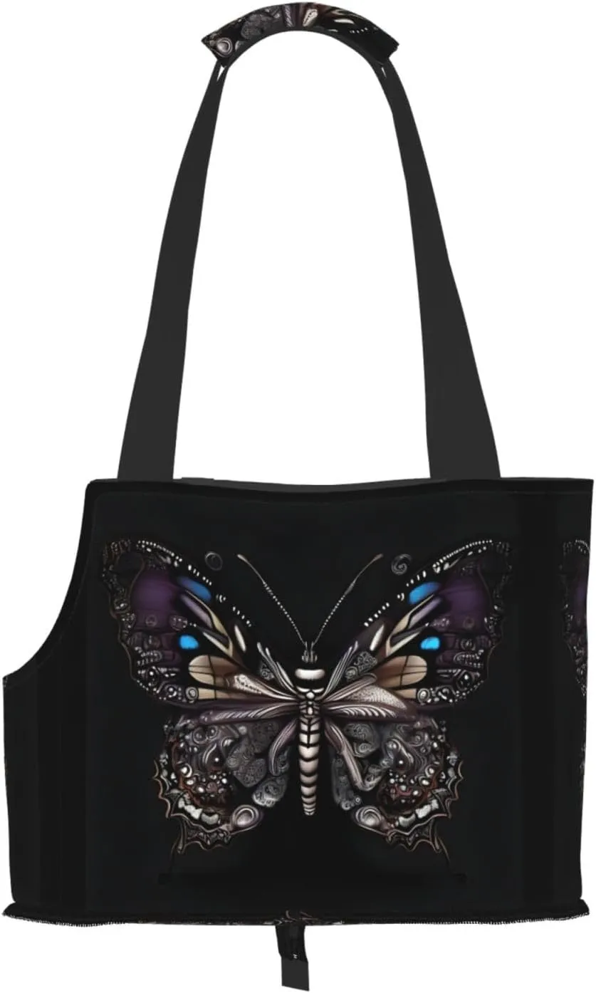 Science Butterfly Printed Pet Shoulder Bag, Specially Designed for Small Dogs and Cats, Multifunctional Shoulder and Handbag