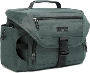 Scorlia Insulated Lunch Bag for Men/Women, Leakproof Lunch Box for Office Work Picnic Hiking Beach, Reusable Cooler Tote Bag with Adjustable Shoulder Strap and Large Water Bottle Holder - Green