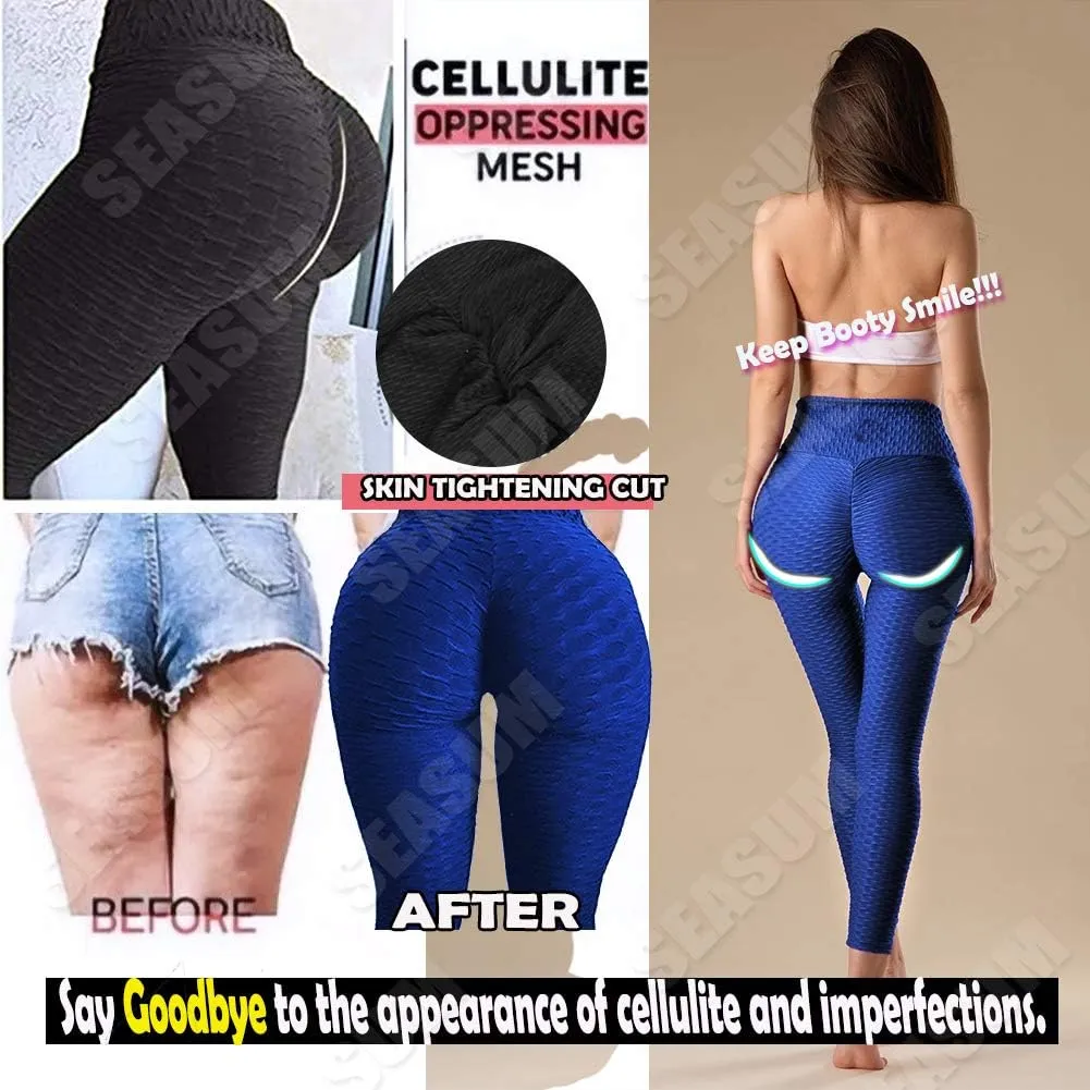 SEASUM Women's High Waist Yoga Pants Tummy Control Slimming Booty Leggings Workout Running Butt Lift Tights