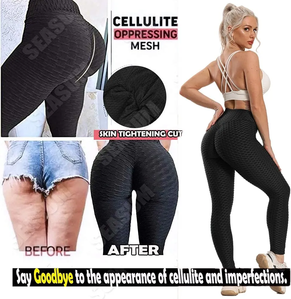 SEASUM Women's High Waist Yoga Pants Tummy Control Slimming Booty Leggings Workout Running Butt Lift Tights