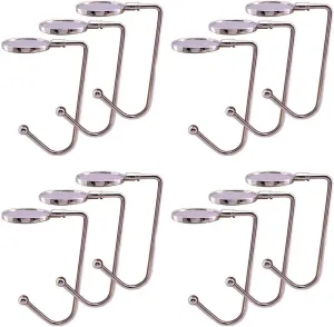 Senfei Clamp On Under Desk Hooks Save Space Metal Hook for Table to Hang Handbags Purse Backpack Headsets Bags 12 Pieces
