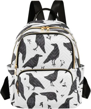 senya Black Crow Women Backpack Purse Travel Daypack Shoulder Bag
