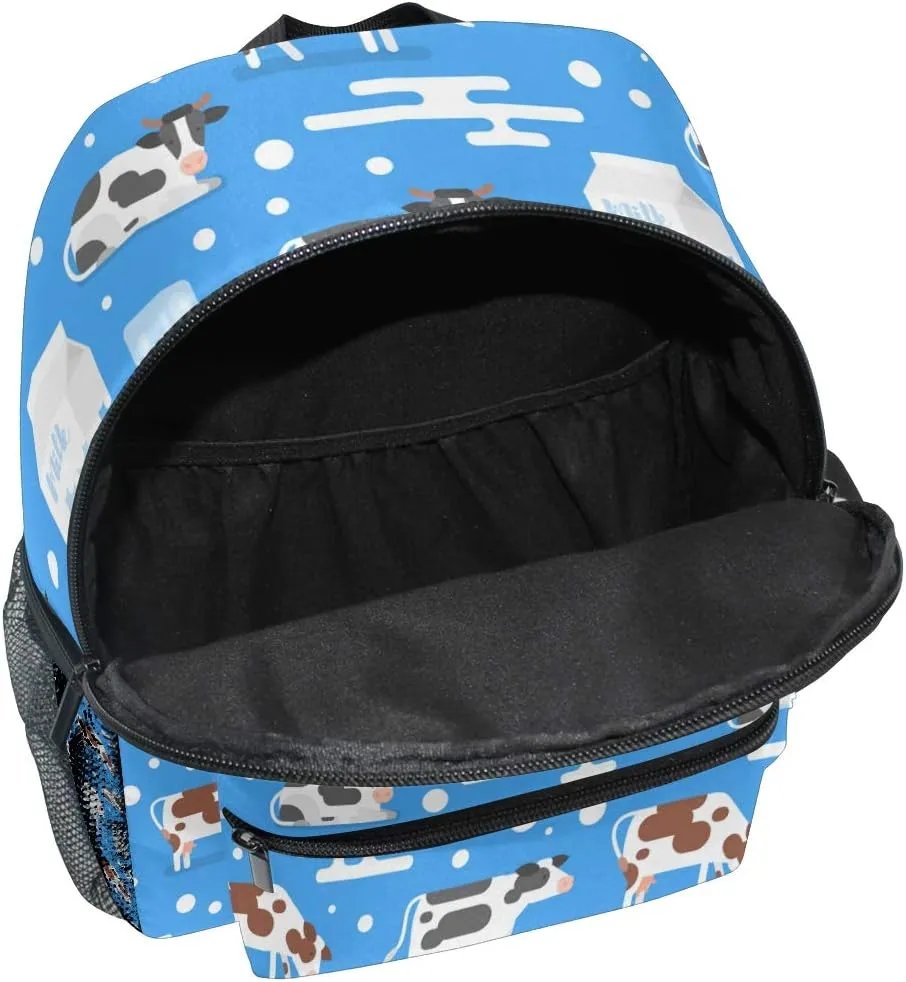 senya Kids Backpack Cow With Milk Preschool Bag for Toddler Boy Girls Schoolbag One Size