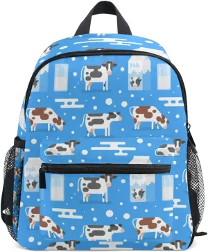 senya Kids Backpack Cow With Milk Preschool Bag for Toddler Boy Girls Schoolbag One Size