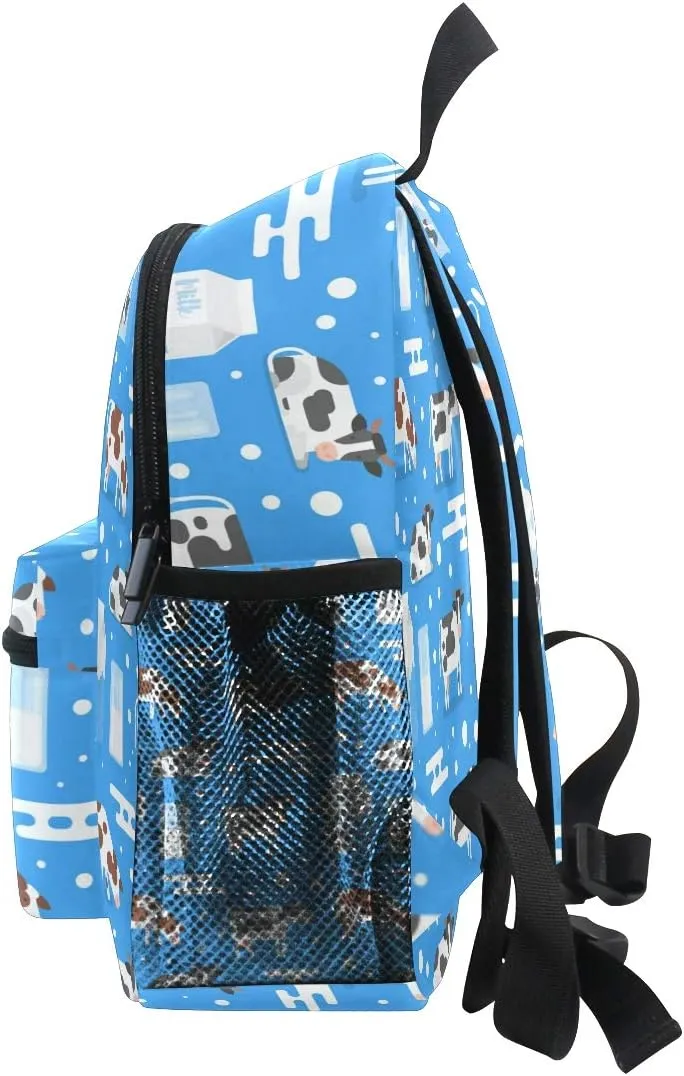 senya Kids Backpack Cow With Milk Preschool Bag for Toddler Boy Girls Schoolbag One Size