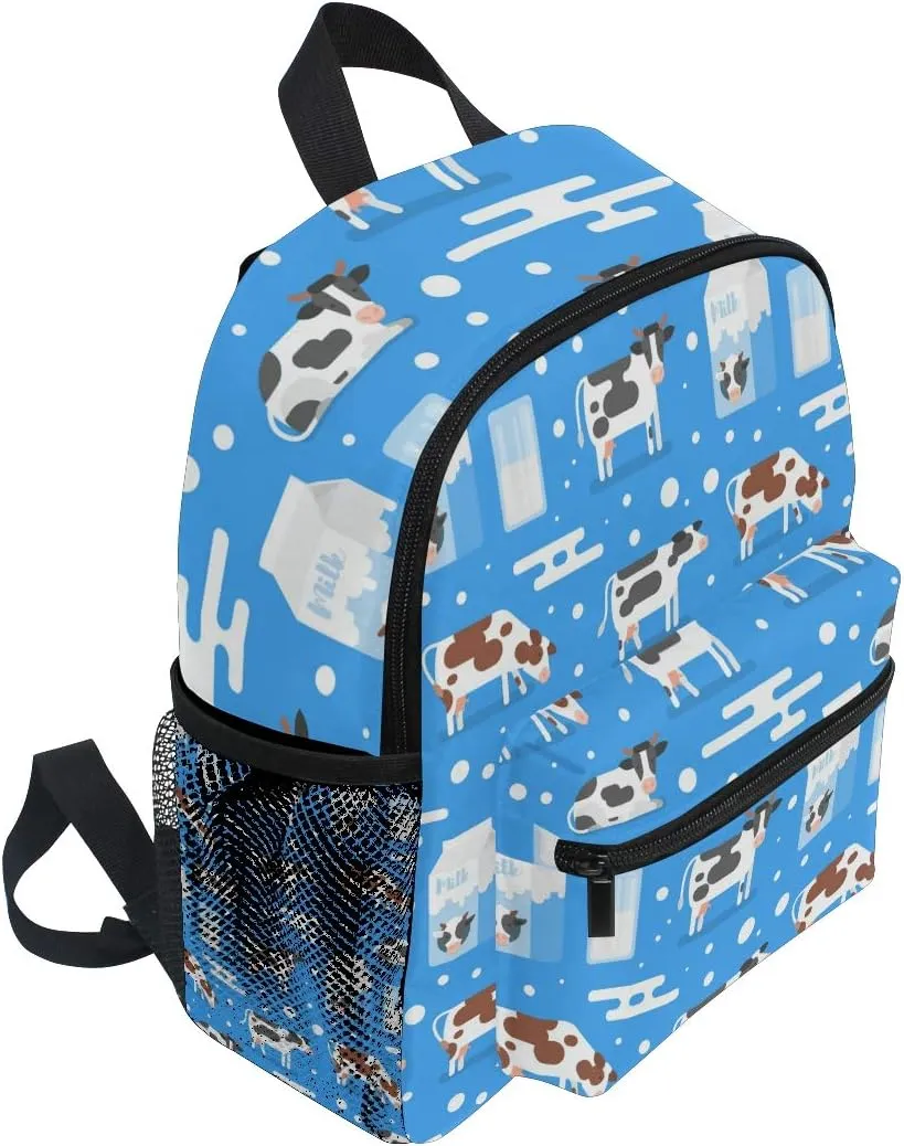 senya Kids Backpack Cow With Milk Preschool Bag for Toddler Boy Girls Schoolbag One Size