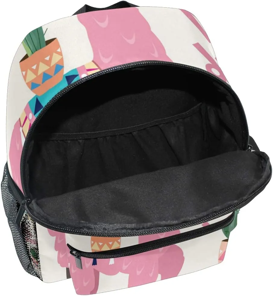 senya Kids Backpack Llama With Cactus Preschool Bag for Toddler Boy Girls Schoolbag One Size