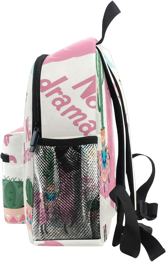 senya Kids Backpack Llama With Cactus Preschool Bag for Toddler Boy Girls Schoolbag One Size