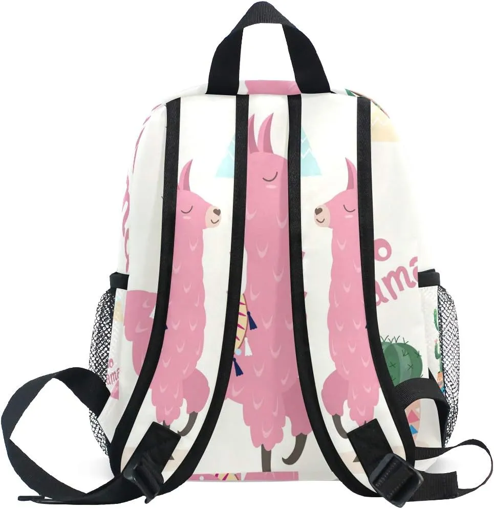 senya Kids Backpack Llama With Cactus Preschool Bag for Toddler Boy Girls Schoolbag One Size