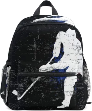 senya Kids Backpack Vintage Ice Hockey Player Preschool Bag for Toddler Boy Girls Schoolbag One Size