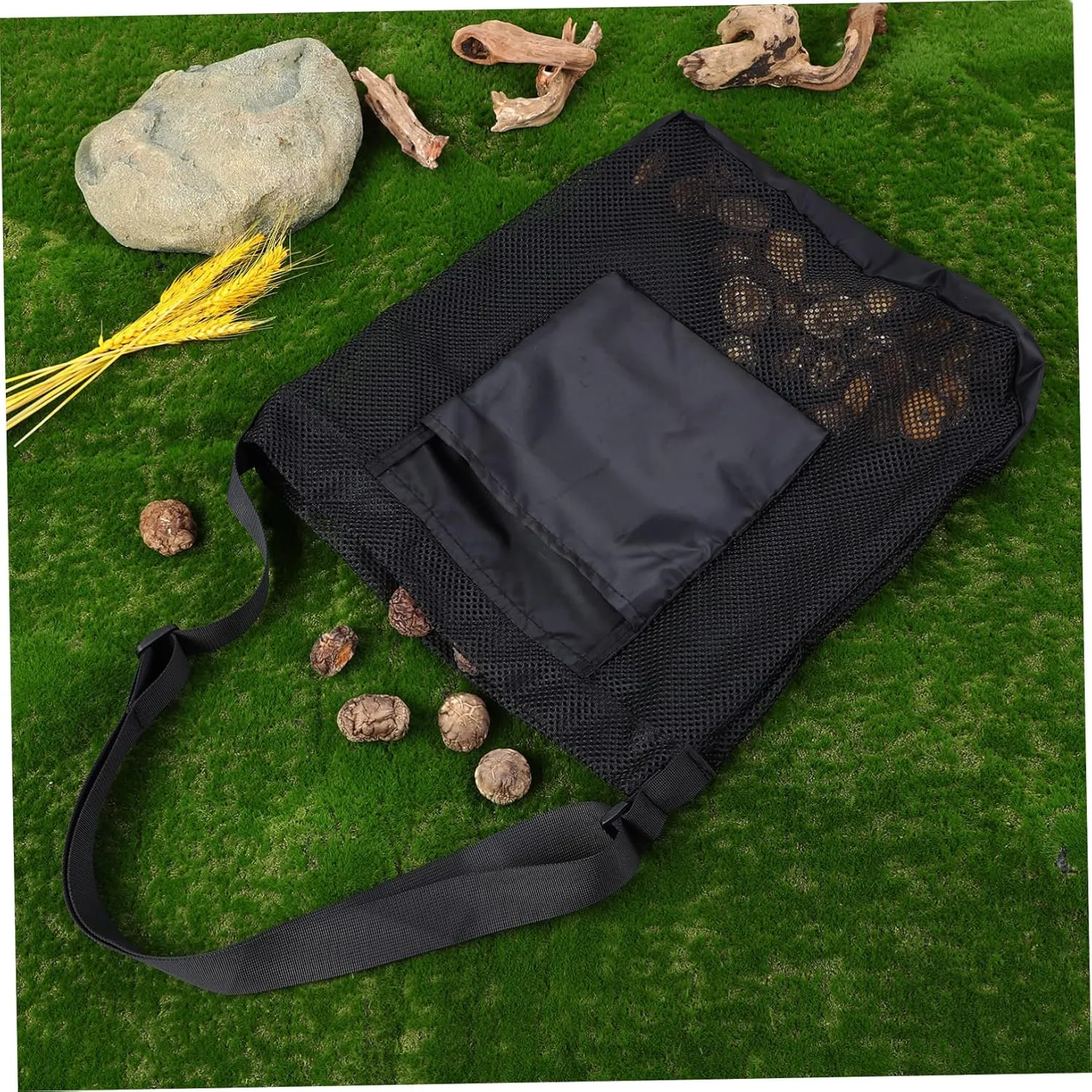 Sets Mushroom Mesh Bag for Foraging Large Shoulder Bag Storage Pocket Sturdy Mesh for Ventilation for Family Outdoor Mushroom Picking Pcs