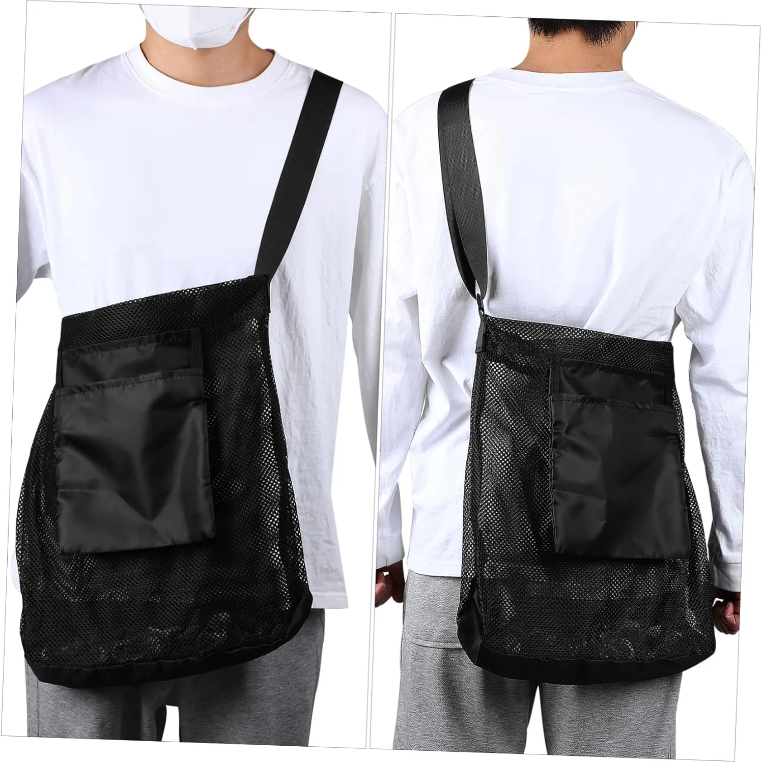 Sets Mushroom Mesh Bag for Foraging Large Shoulder Bag Storage Pocket Sturdy Mesh for Ventilation for Family Outdoor Mushroom Picking Pcs